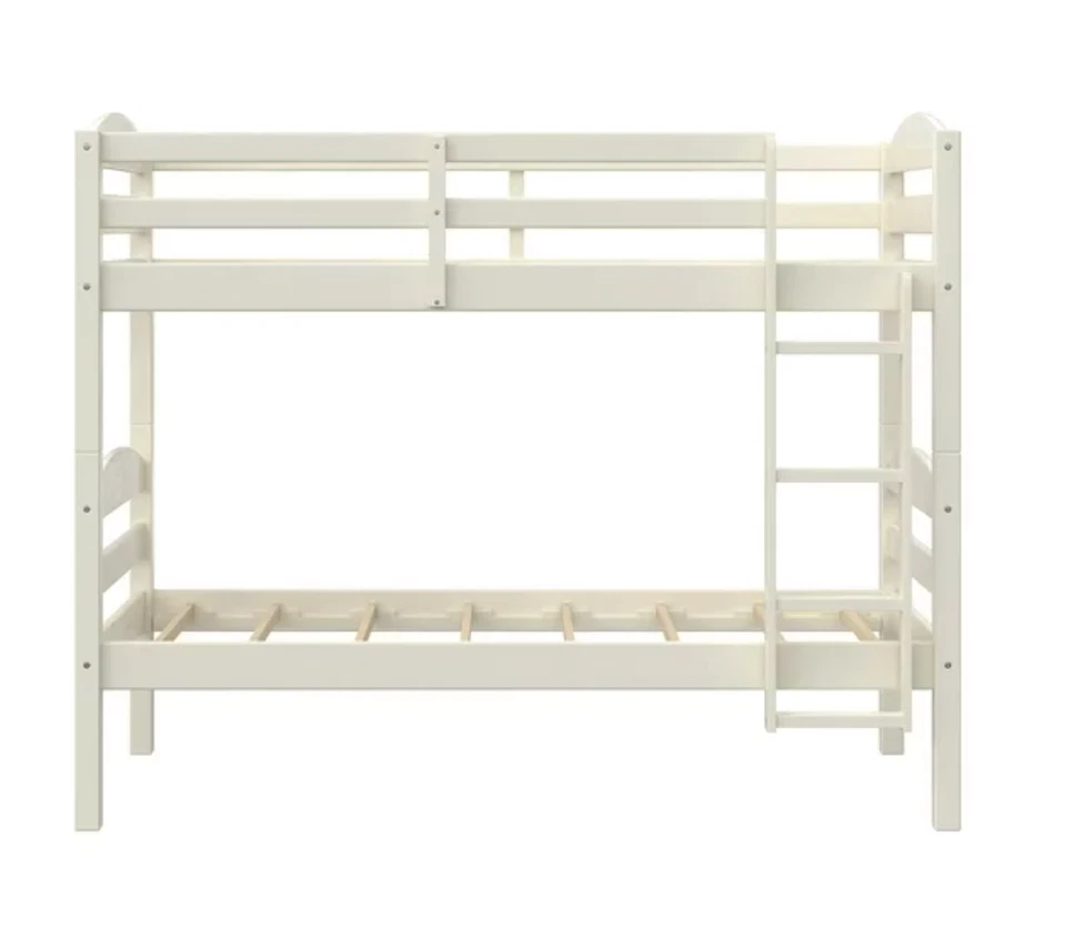 Cama Litera Twin y Twin Para Niños Twin Over Twin Convertible Litera Off White Foto 4 de 4
