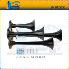 Brand New Loud 185db 4 Trumpet Train Air Horn Kit For Ford Chevy Ram Toyota