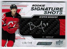 19/20 2019 UD ENGRAINED JESPER BOQVIST RSS-JB ROOKIE SIGNATURE SHOTS AUTO /249