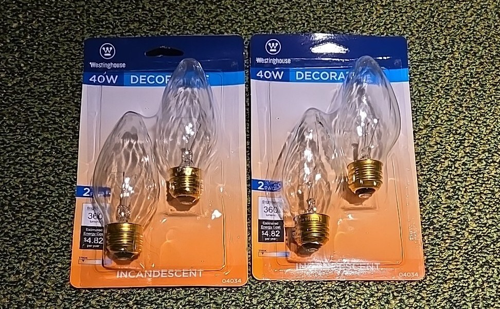 Westinghouse 40w Decorative Chandelier Bulbs 04034 E26 Medium Base F15 2Pack x2 eBay