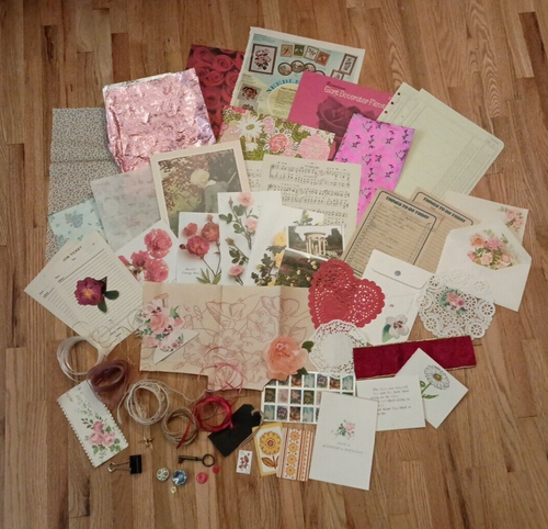 60 Giornali spazzatura autentici vintage rose carta libro floreale pagina mix forniture - Foto 2 di 14