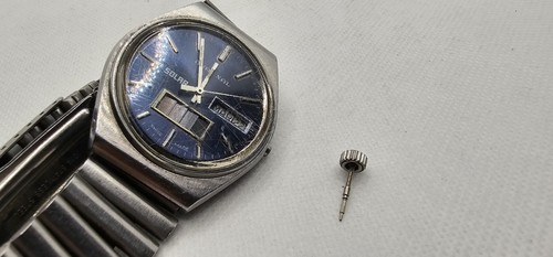 Reloj de pulsera vintage Mirexal solar ESA9362 1977 cuarzo hecho en suizo - Imagen 12 de 12