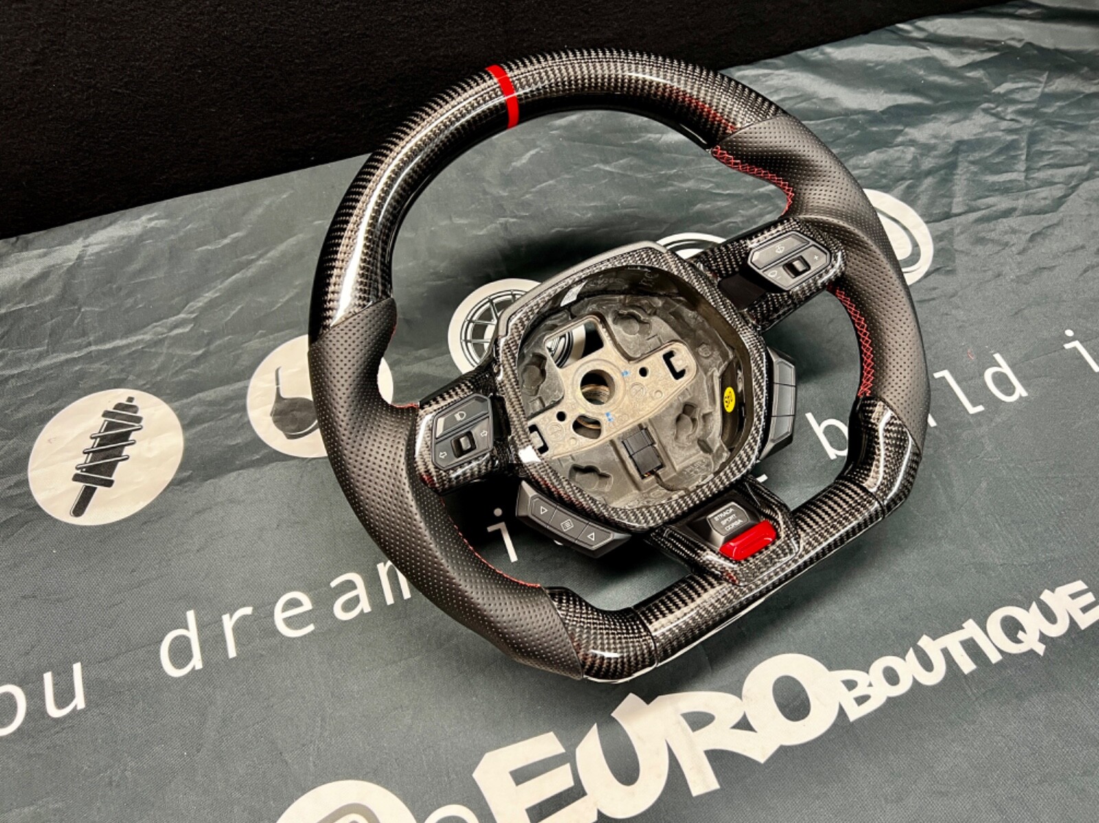 Lamborghini Bespoke Huracan Carbon Fiber Steering Wheel with Premium Leathers