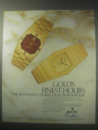 1985 Rolex Benvenuto Cellini Watches Ad - Finest Hours | eBay