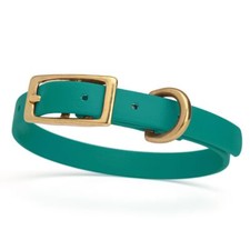Dog Pet Collar with Brass Hardware Size XS W 1/2 L 9 - 12 Blue Aqua