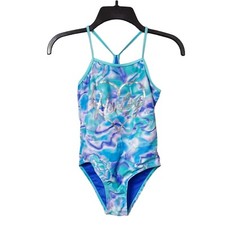 Hurley' One-Piece Swimsuit Blue Tie Dye, Girl's Size 7/8
