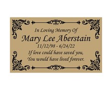 Memorial Plaque In Multiple Colors With Personalization - 8" x 3"