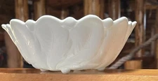 Indiana Harvest 9" Milk Glass Serving Bowl White Cabbage