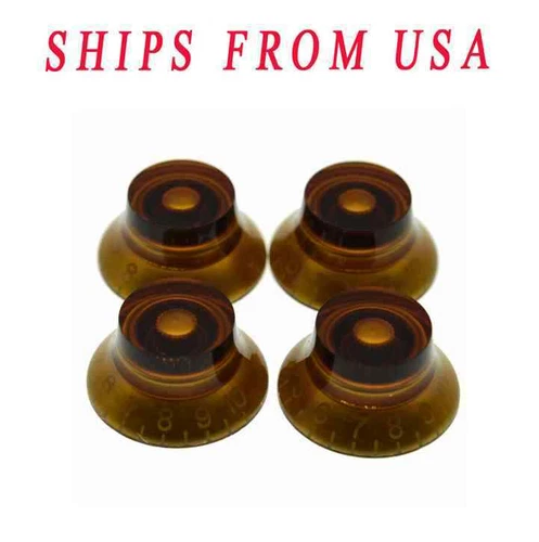 KAISH LP Guitar Bell Knob USA Spec Fine Spline Top Hat Knobs fits CTS Pots Amber