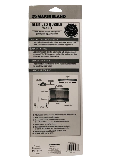 Marineland Blue 6LED Bubble Wand Curtain 8.5"L Aquarium led lights & air difuser - Image 2 of 2
