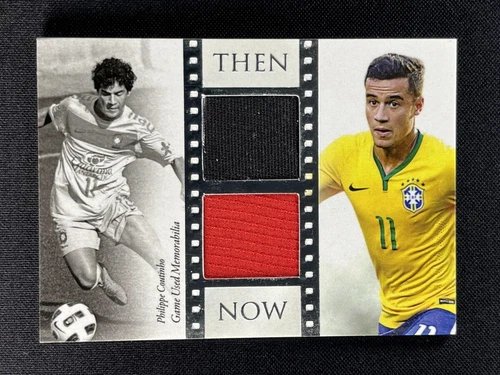 2016 Futera Unique Philippe Coutinho Then & Now Dual Patch GU Memorabilia /55
