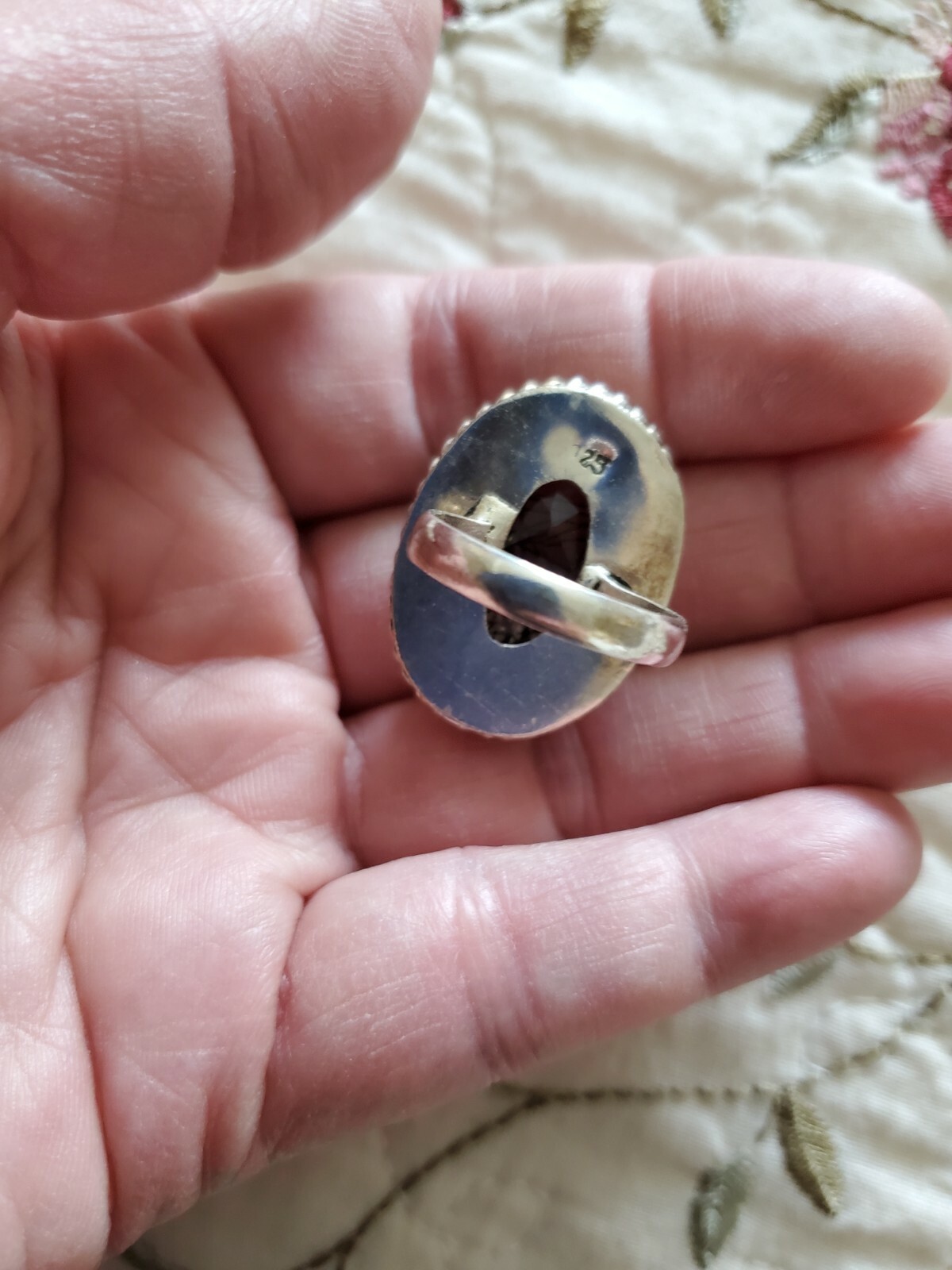 Black Rutilated Quartz Gemstone Ring Sterling Sil… - image 4