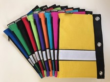 3-Ring Binder Zippered Stationery Pencil Pouch Assorted Colors Solids NEW