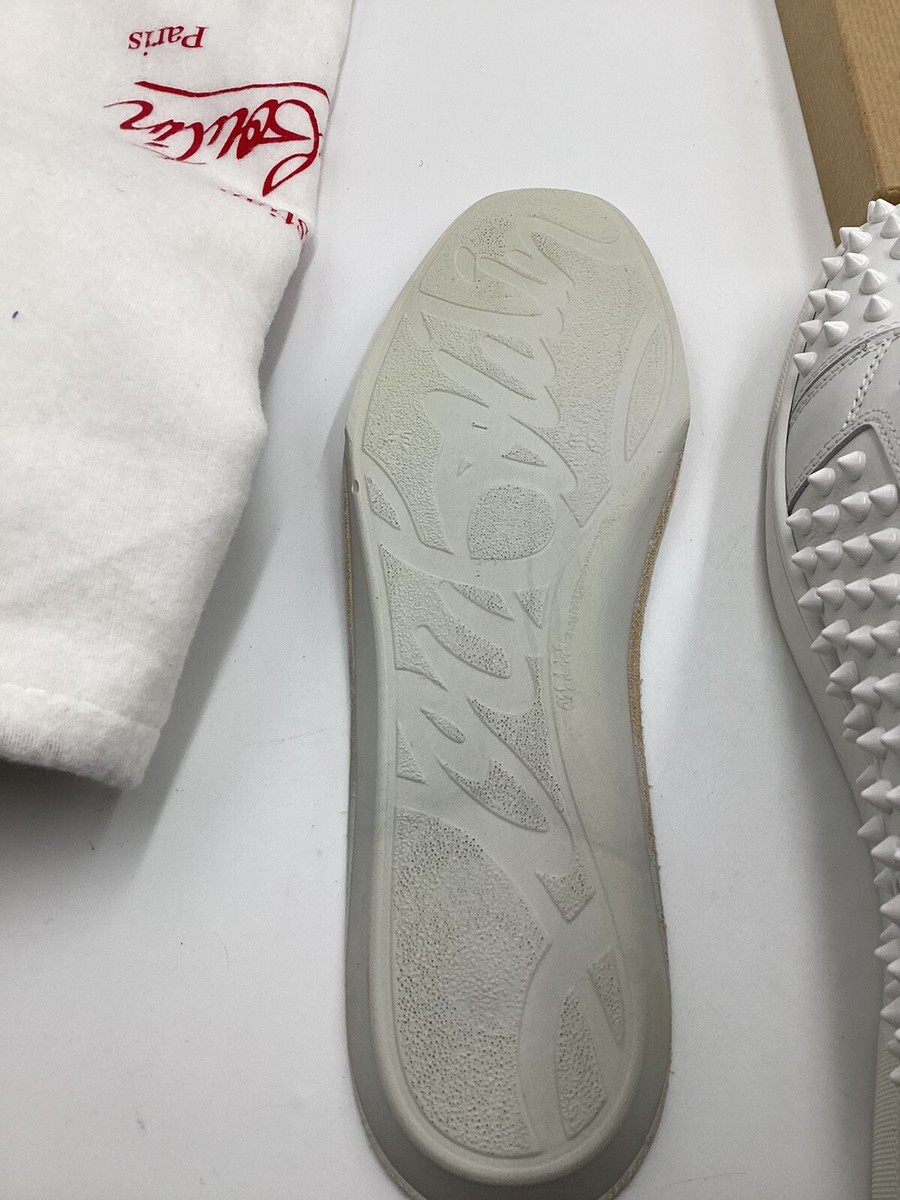 Christian Louboutin Louis Flat Spike Sneaker in White sz 45
