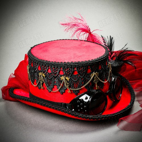 For Men & Women Steampunk Top Hat Victorian Costume Party Prom Top Hat Goggles - Picture 32 of 94
