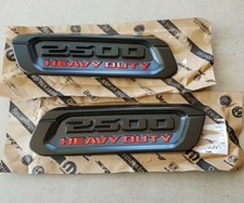 New 2019-2026 Dodge Ram 2500 Heavy Duty Black Hood Inserts 2 Nameplates Oem