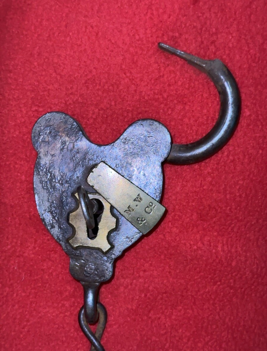 1800'S ANTIQUE IRON LEVER M.W. & CO. USA SMOKE HOUSE PADLOCK W/KEY eBay