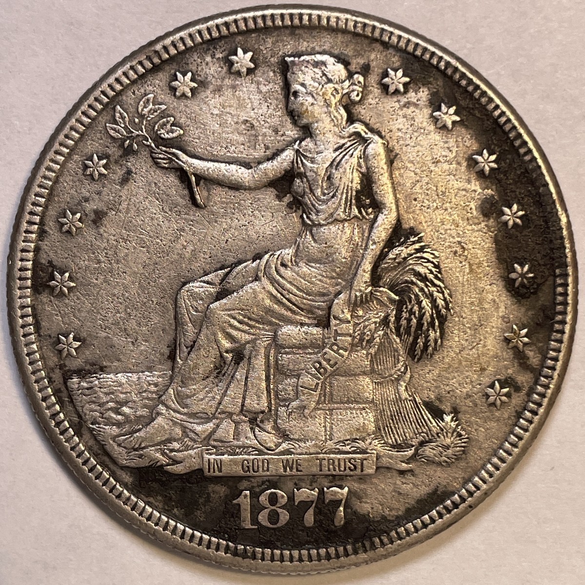 1877-S Trade Dollar Extremely Fine XF Coin, Cleaned #13231T | eBay