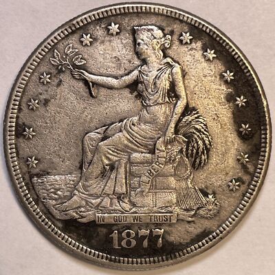 1877-S Trade Dollar Extremely Fine XF Coin, Cleaned #13231T | eBay