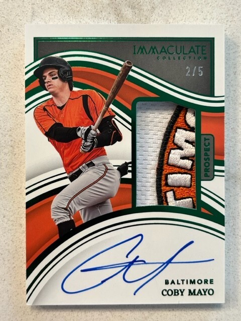 COBY MAYO 2023 Panini Immaculate Baseball LOGO Patch AUTO Green