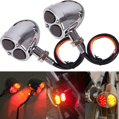 JMTBNO 4x LED Turn Signal Lights For Kawasaki Vulcan VN 900 500 1500 – Chrome Amber