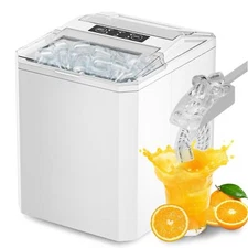OLIXIS Ice Maker Countertop 26lbs/24H, 9 Bullet Ice in 6 Mins, Auto Clean, Handl
