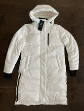 Mpg Sport Women's Winter Maxi Parka Coat Down Jacket White Wind Water Resistant