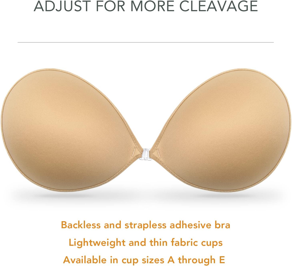 Adhesive Bra Reusable Strapless Self Silicone PushUp Invisible Sticky