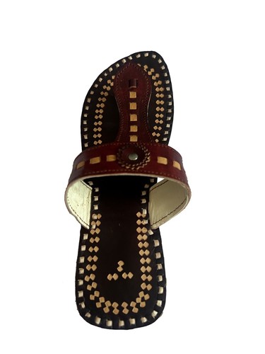 Womens Multicolor Leather Slippers Handmade Indian Casual Antique Sandals Flats - Picture 7 of 8