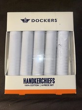 6 DOCKERS HANDKERCHIEFS WHITE 100 COTTON New In Box