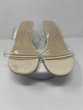 FASHION WOMEN'S CLEAR HEEL SLIDE SANDALS 37