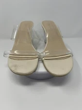 FASHION WOMEN'S CLEAR HEEL SLIDE SANDALS 37