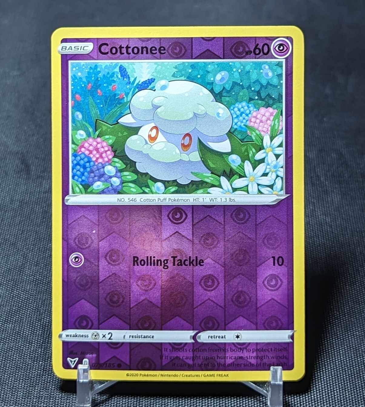 Cottonee Common Reverse Holo Psychic 2020 Pokemon TCG Vivid Voltage Card 075/185