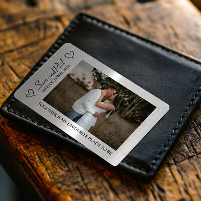 RED OCEAN Personalised Metal Wallet Card Gift For Boyfriend Husband Valentines Anniversary