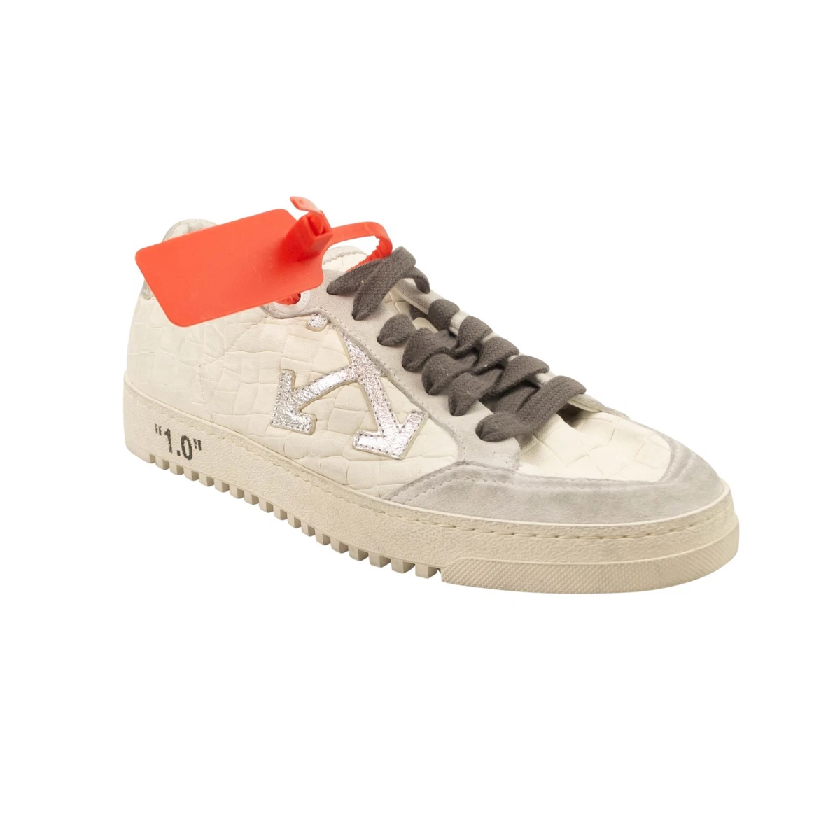 Off-White c/o Virgil Abloh White Leather 2.0 Sneakers, 9 / White