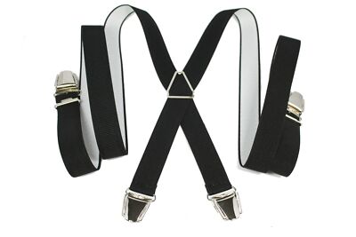 Feiner Hosenträger x 2,5 cm mit großen Klammern/Clips aus französischer Herstellung Herren ...
