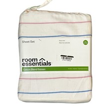 Target Room Essentials Sheet Set Twin XL Multi Striped Sateen Weave 3PC Classic