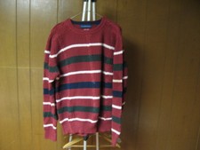 Vintage Claybrooke Knitted 100 Cotton M Medium Red Black Long Sleeve Sweater