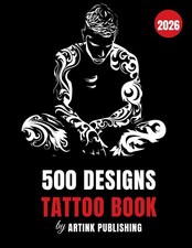 500 Designs Tattoo Book: Black and Grey Flash Art Reference with Fine Line, Blac