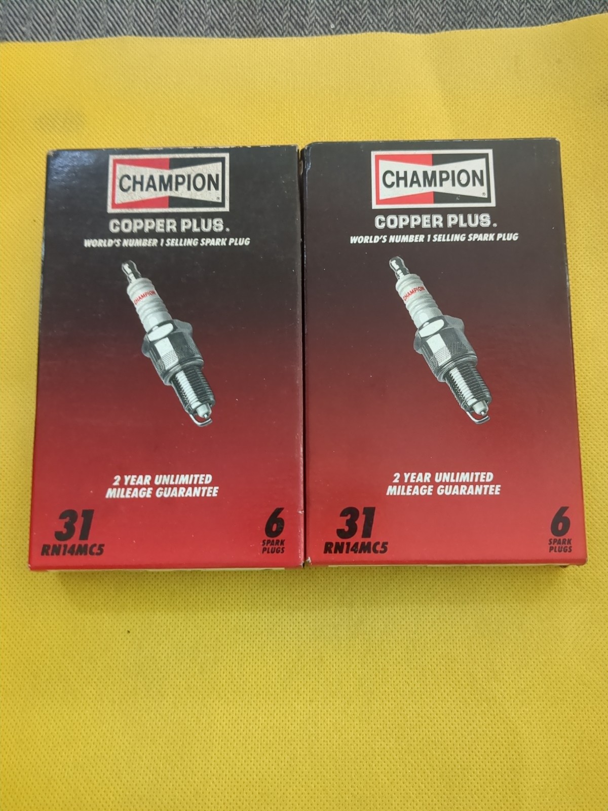 2 packs  NOS CHAMPION 31 COPPER PLUS Spark Plugs RN14MC5 6