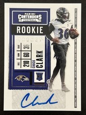 2020 Panini Contenders Rookie Auto, Chuck Clark, Card #263, Baltimore Ravens