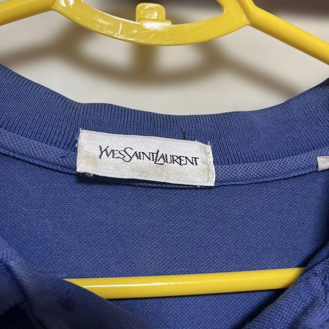 Autentica Polo Yves Saint Laurent Manica Lunga Colore Navy Taglia L Donna