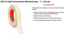 3M Scotch 213 High Temperature Masking Tape 1" x 60 yd Appliances Vents Lights 
