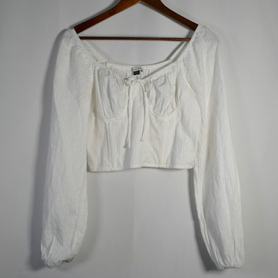 American Eagle Milkmaid Coquette Babydoll Corset Top Size S Smocked Fairy Twee