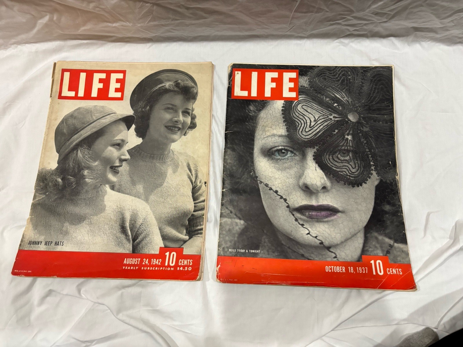Life Magazine Illustrated Vintage August 24, 1942 & October 18, 1937 Lot of 2