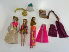 Vtg 70 Mattel Rock Flower Dolls  Mod Clothing Outfits