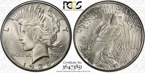 1935-S PCGS MS66+ Peace Dollar