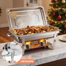 4 Pack Catering Chafing Dishes for Buffet Set, Stainless Steel Food Warmer