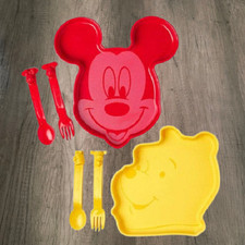 Tupperware® ► Disney Winnie Pooh & Mickey Mouse Kinder Teller & Besteck ◄ NEU