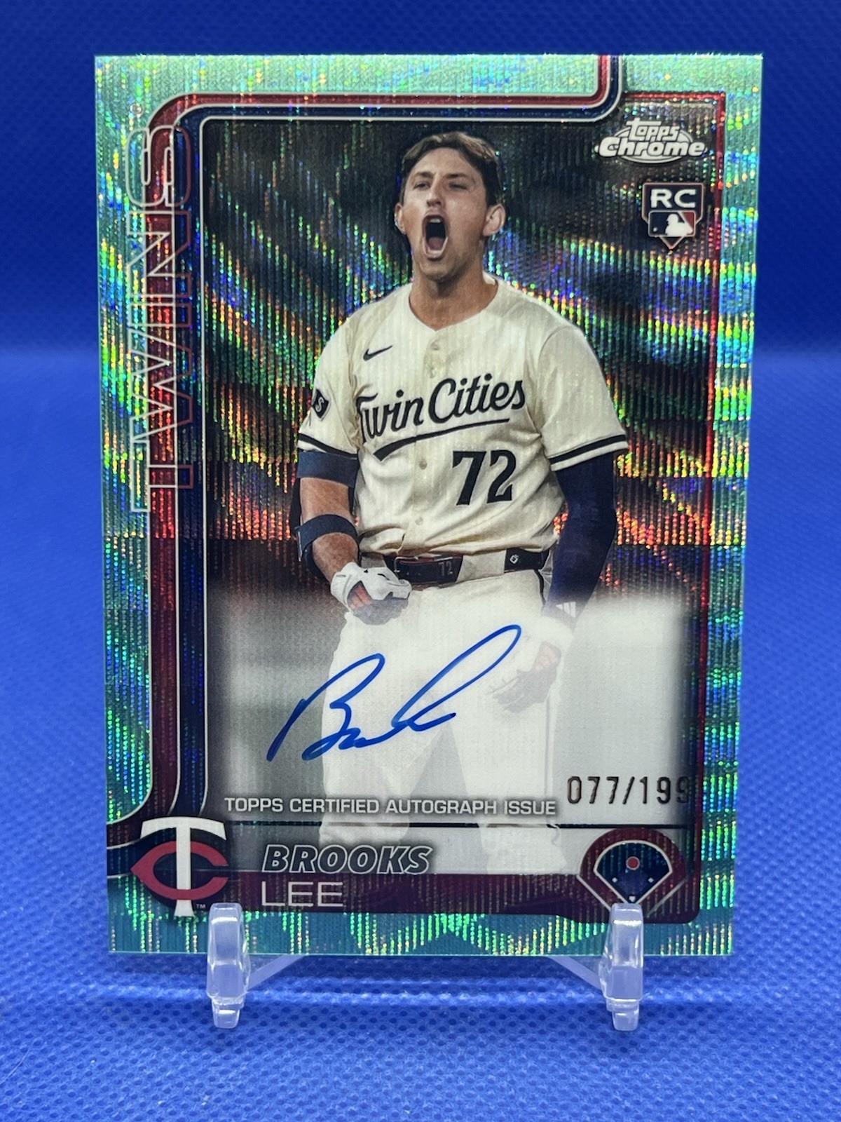 2025 Topps Chrome Rookie Auto Brooks Lee #RA-BL Aqua Wave /199